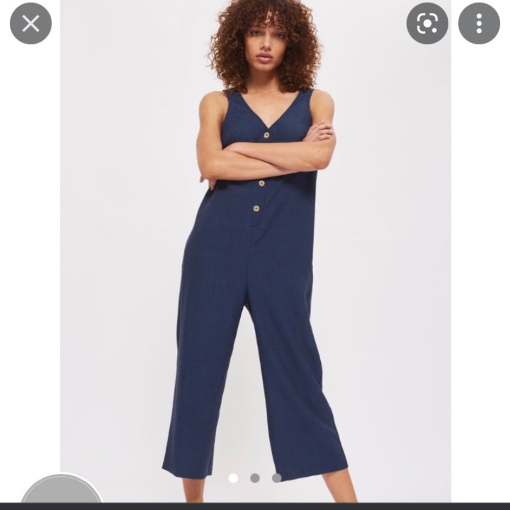 Topshop button front jumpsuit